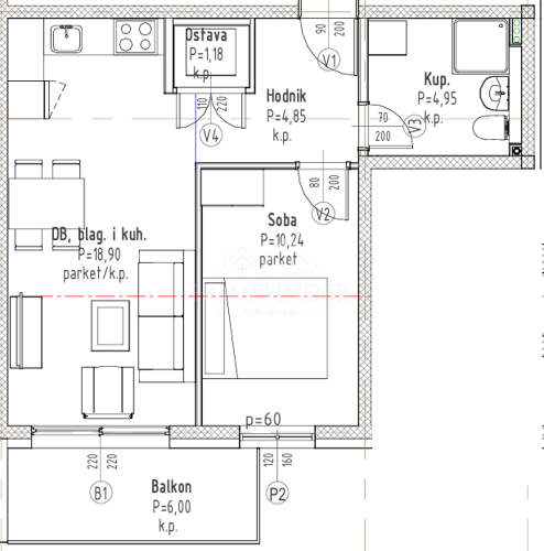 Moderan i funkcionalan stan, (2S), 43,03 m2, VPM, Velika Go