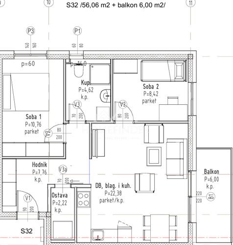 Moderan i funkcionalan stan, (3S), 59,06 m2, VPM, Velika Gor