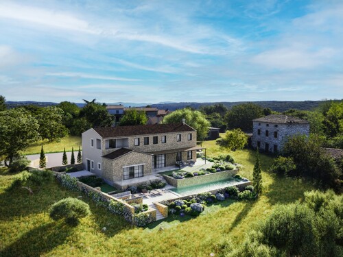 Kamena villa s pogledom na more, Brtonigla, Istra