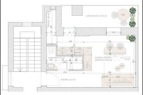 Stan Trešnjevka - 33,75m² - Terasa + VPM