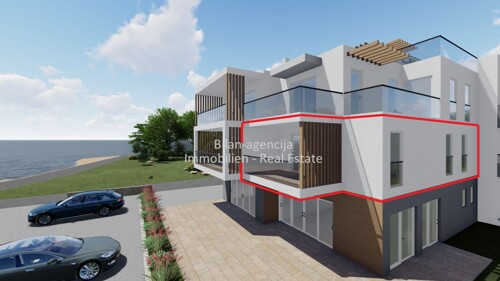 Apartman u Srimi, Vodice, prvi red do mora
