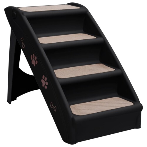 Sklopive stepenice za pse crne 62 x 40 x 49,5 cm - NOVO