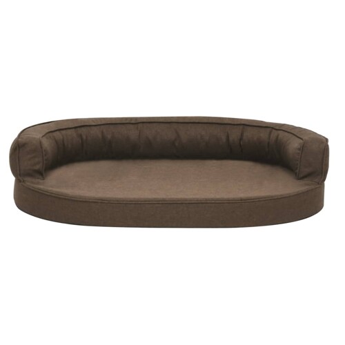 Ergonomski madrac za pse 75 x 53 cm izgled platna smeđi - NOVO