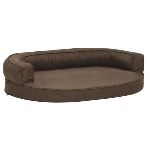 Ergonomski madrac za pse 75 x 53 cm izgled platna smeđi - NOVO