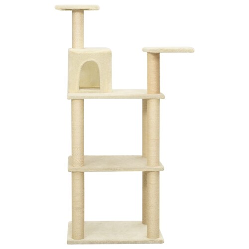 Penjalica za mačke sa stupovima za grebanje krem 119 cm - NOVO