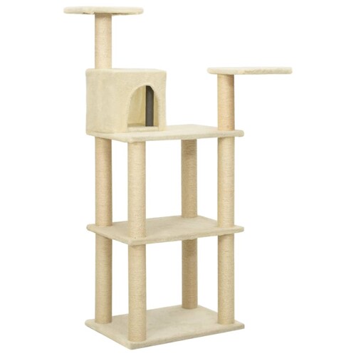 Penjalica za mačke sa stupovima za grebanje krem 119 cm - NOVO
