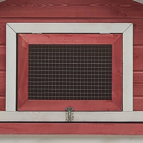 Kavez za zečeve crveni 303x60x86 cm masivna borovina i jelovina - NOVO