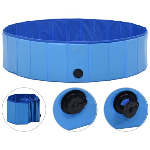 Sklopivi bazen za pse plavi 120 x 30 cm PVC - NOVO