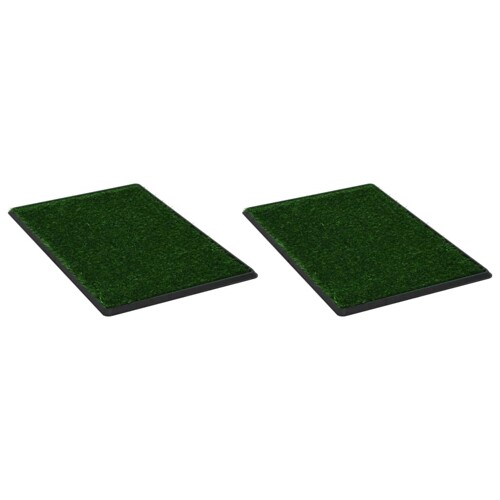 Toaleti za ljubimce s pladnjem i travom 2 kom zeleni 76x51x3 cm - NOVO