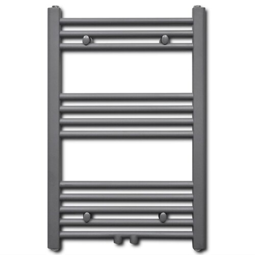 Kupaonski radijator za ručnike s prečkama ravni sivi 500 x 764 mm - NOVO