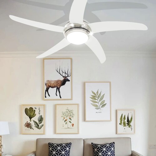 Ukrasni stropni ventilator sa svjetlom 128 cm bijeli - NOVO