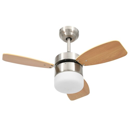 Stropni ventilator sa svjetlom i daljinskim 76 cm svjetlosmeđi - NOVO