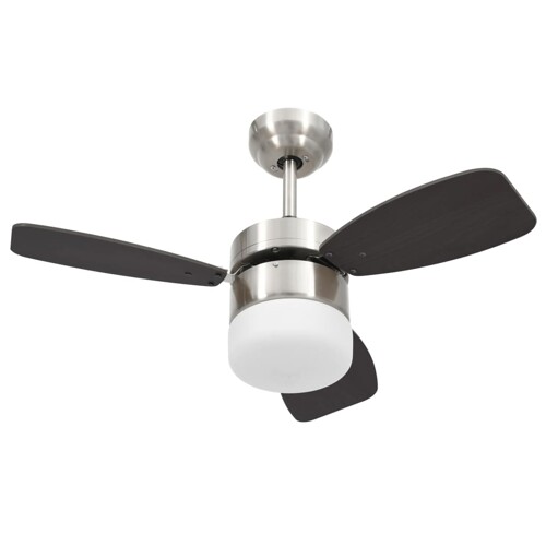 Stropni ventilator sa svjetlom i daljinskim 76 cm tamnosmeđi - NOVO