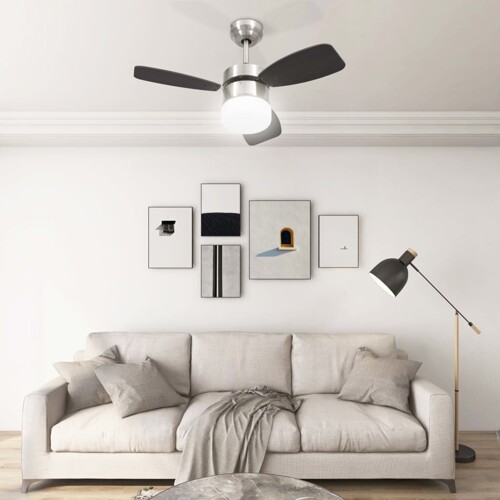 Stropni ventilator sa svjetlom i daljinskim 76 cm tamnosmeđi - NOVO