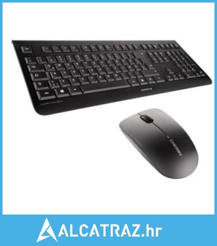 Engleska Tipkovnica i Bežični Miš Cherry JD-0700GB-2 Črna - NOVO