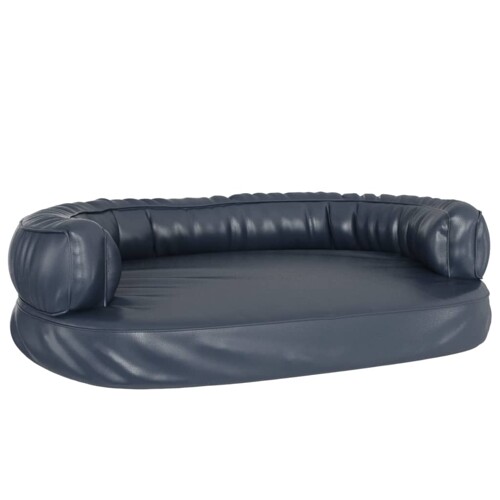 Ergonomski pjenasti krevet za pse modri 88 x 65 cm umjetna koža - NOVO