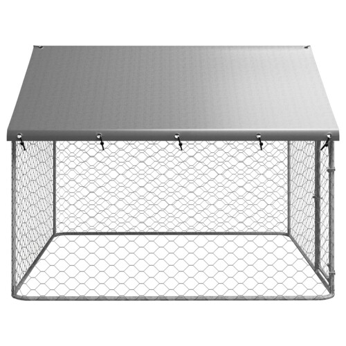Vanjski kavez za pse s krovom 200 x 200 x 150 cm - NOVO