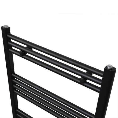 Kupaonski radijator za centralno grijanje crni ravni 600 x 1160 mm - NOVO