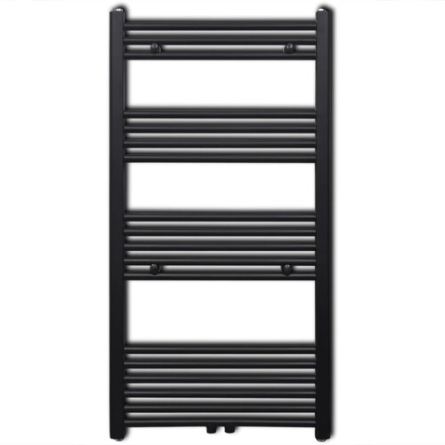 Kupaonski radijator za centralno grijanje crni ravni 600 x 1160 mm - NOVO