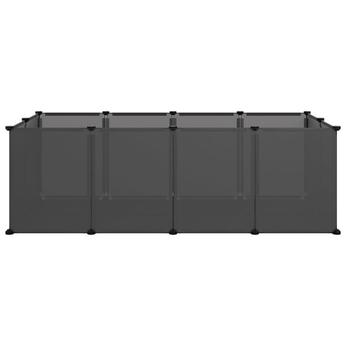 Kavez za male životinje crni 144 x 74 x 46,5 cm PP i čelik - NOVO