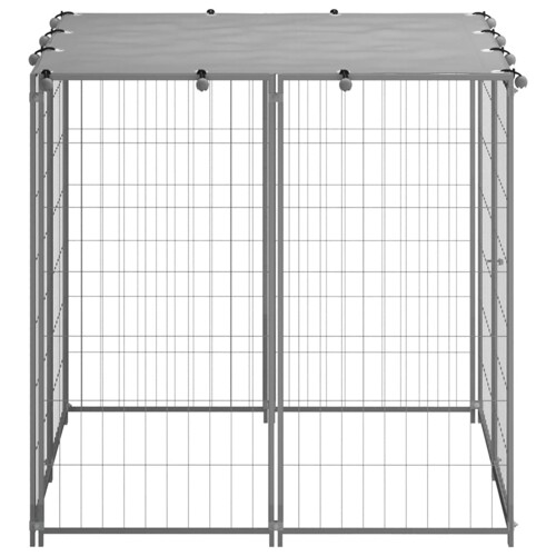 Kavez za pse srebrni 110 x 110 x 110 cm čelični - NOVO