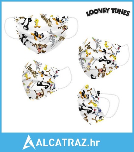 Higijenska maska za višekratnu upotrebu Looney Tunes Children's Bijela - NOVO