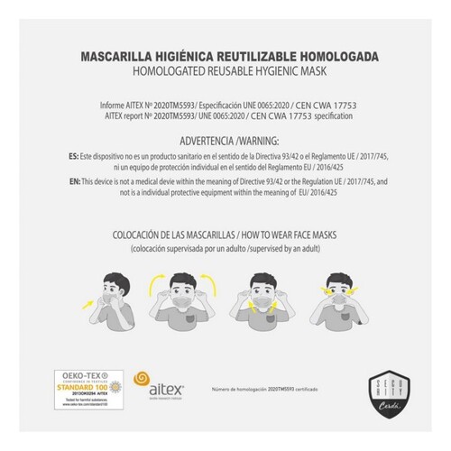Higijenska maska Mickey Mouse Children's Crna - NOVO