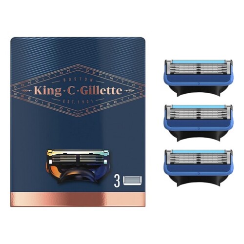 Refil Britvice King C Gillette Shave & Edging (3 uds) - NOVO