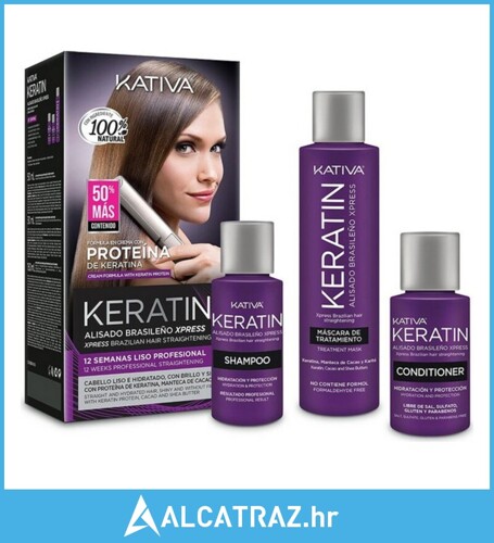 Tretman za Ravnanje Kose Kativa Keratin Brasilian (3 pcs) - NOVO