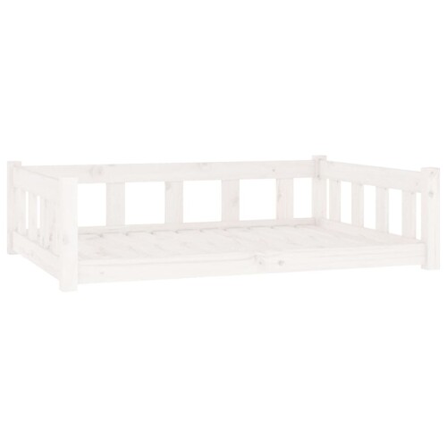 Krevet za pse bijeli 105,5 x 75,5 x 28 cm od masivne borovine - NOVO