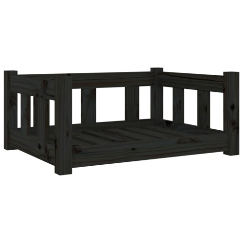 Krevet za pse crna 65,5 x 50,5 x 28 cm od masivne borovine - NOVO
