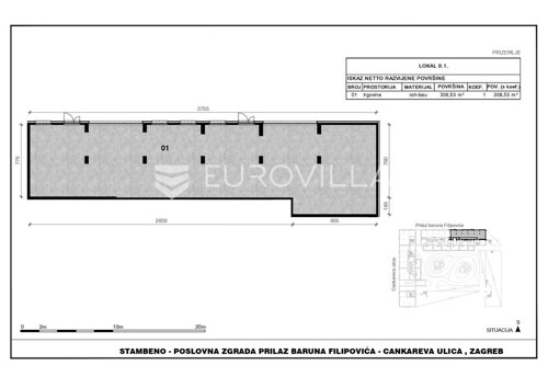 Zagreb, Prilaz baruna Filipovića, poslovni prostor, lokal 308,53 m2
