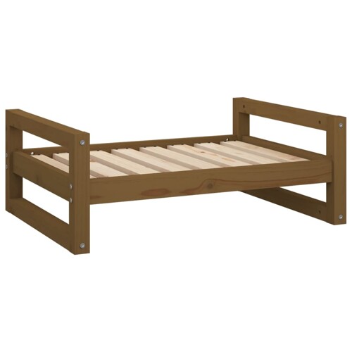 Krevet za pse boja meda 75,5x55,5x28 cm od masivne borovine - NOVO