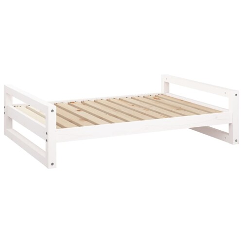 Krevet za pse bijeli 105,5x75,5x28 cm od masivne borovine - NOVO