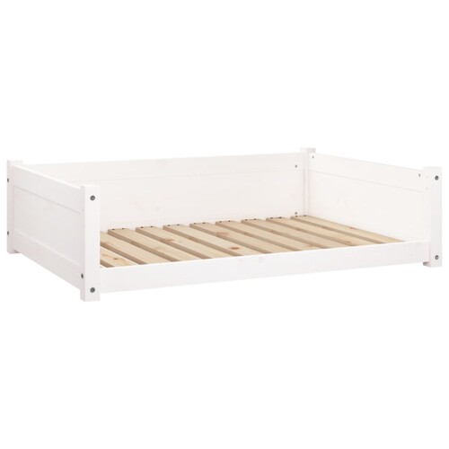 Krevet za pse bijeli 95,5x65,5x28 cm od masivne borovine - NOVO