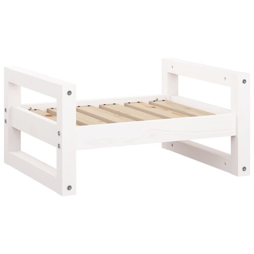Krevet za pse bijeli 55,5x45,5x28 cm od masivne borovine - NOVO