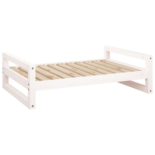 Krevet za pse bijeli 95,5 x 65,5 x 28 cm od masivne borovine - NOVO