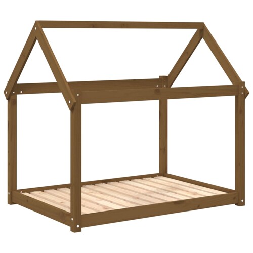 Krevet za pse smeđa boja meda 111x80x100 cm od masivne borovine - NOVO