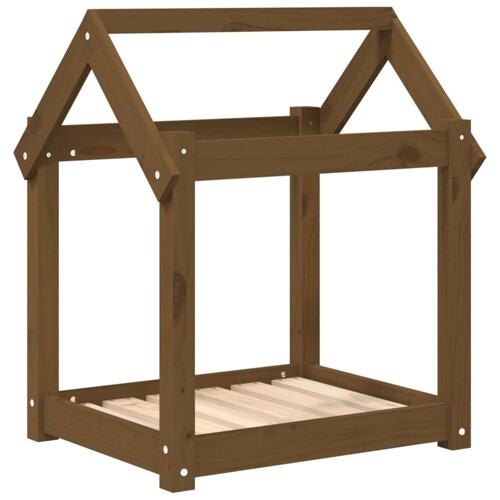 Krevet za pse smeđa boja meda 61x50x70 cm od masivne borovine - NOVO