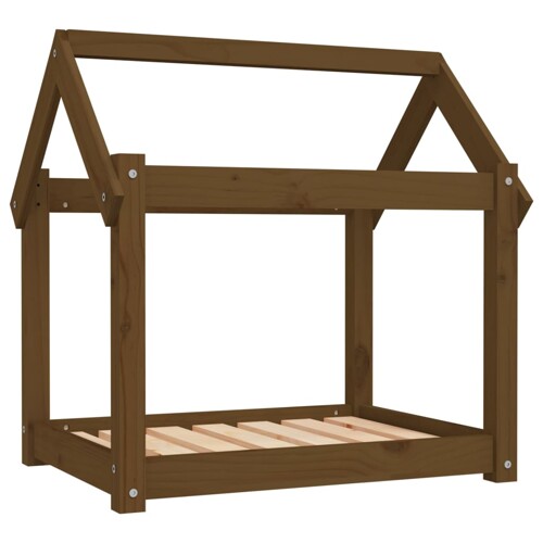Krevet za pse smeđa boja meda 71x55x70 cm od masivne borovine - NOVO
