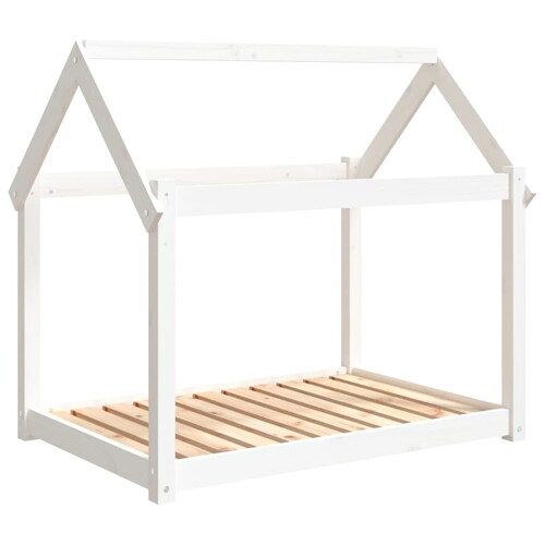 Krevet za pse bijeli 101x70x90 cm od masivne borovine - NOVO