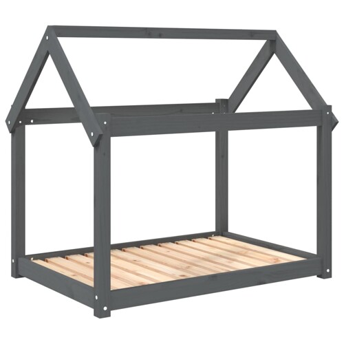 Krevet za pse sivi 101x70x90 cm od masivne borovine - NOVO