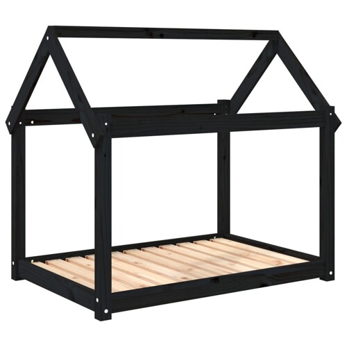 Krevet za pse crni 101x70x90 cm od masivne borovine - NOVO