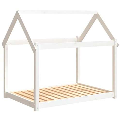 Krevet za pse bijeli 111x80x100 cm od masivne borovine - NOVO