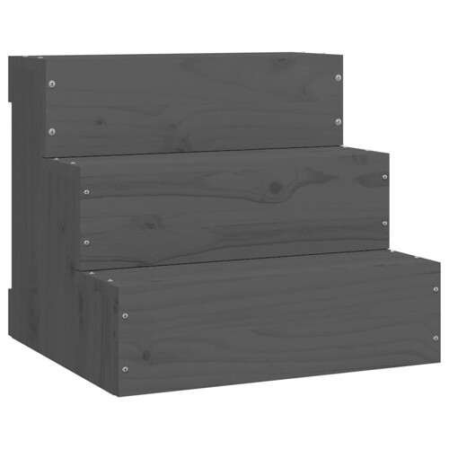 Stepenice za kućne ljubimce sive 40 x 37,5 x 35 cm od borovine - NOVO