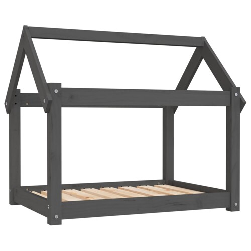 Krevet za pse sivi 81 x 60 x 70 cm od masivne borovine - NOVO