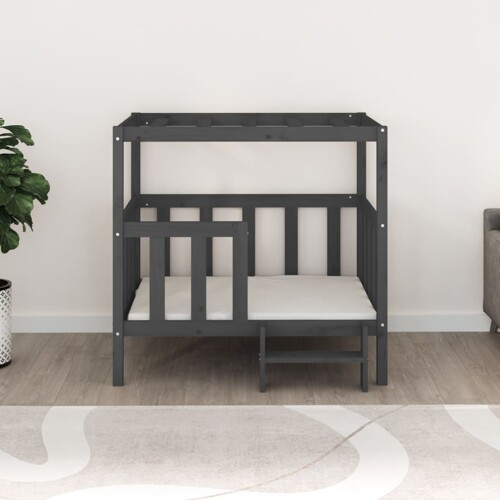 Krevet za pse sivi 105,5 x 83,5 x 100 cm od masivne borovine - NOVO