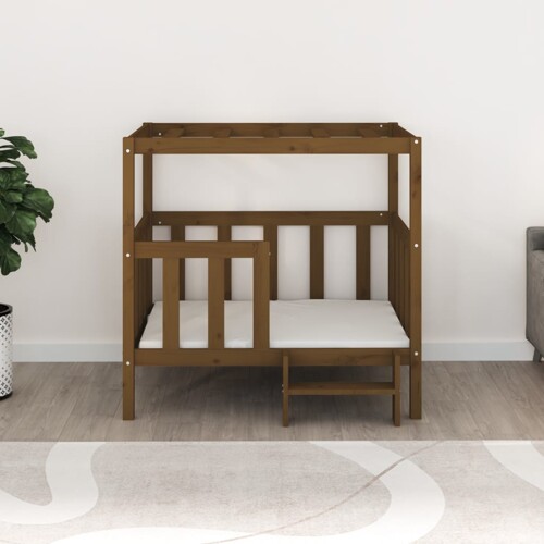 Krevet za pse Smeđa meda 105,5x83,5x100 cm od masivne borovine - NOVO