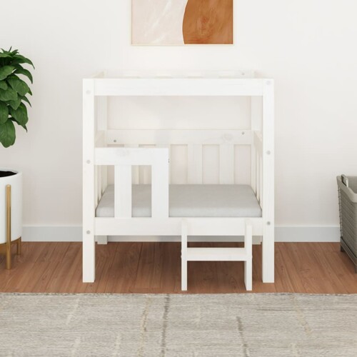 Krevet za pse bijeli 65,5x43x70 cm od masivne borovine - NOVO