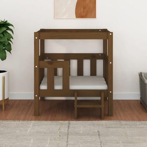 Krevet za pse crna 65,5x43x70 cm od masivne borovine - NOVO